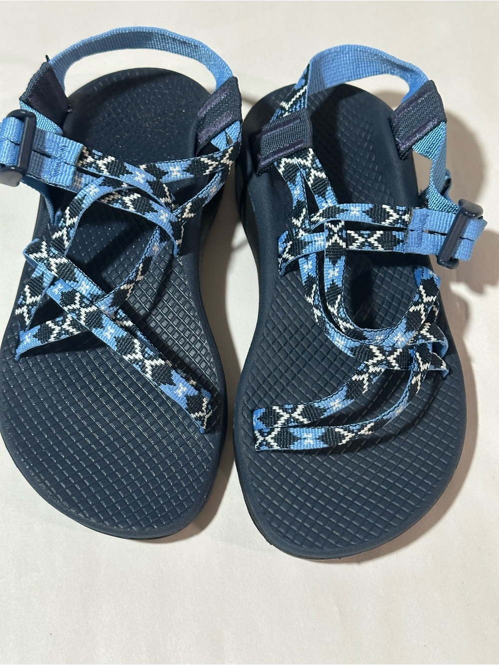Chaco Women's Navy Blue Patterned Strappy Sandals